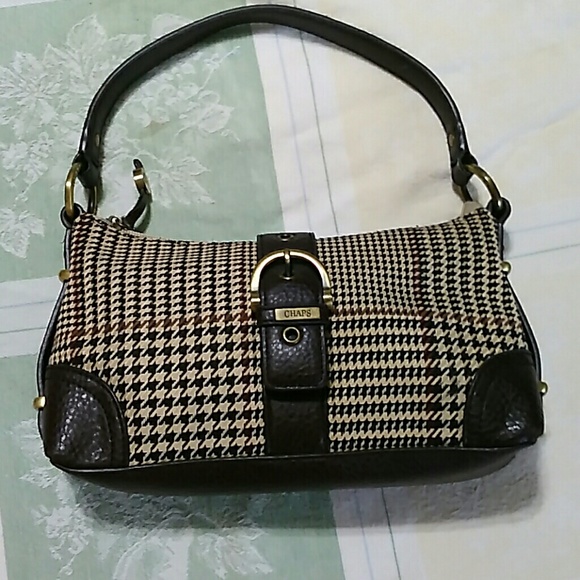 Chaps Handbags - 🎈Chaps  Brown plaid houndstooth Purse/bag